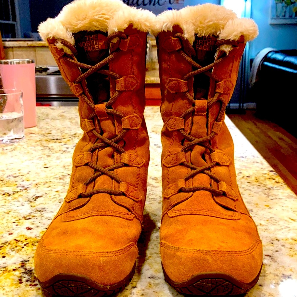 Brown North Face Suede Boots. Size 8 1/2 Gently Worn
